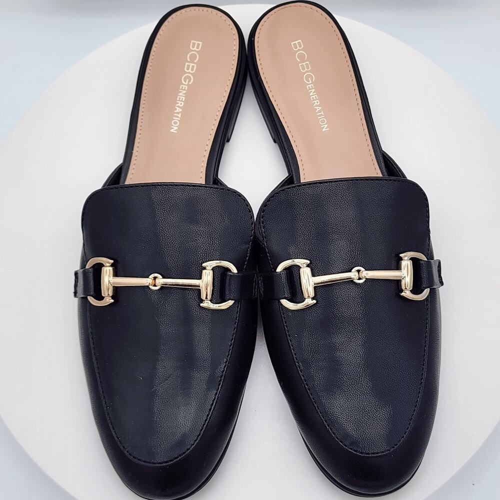 NEW BCBGeneration Zorie Black Mule Loafers Women's Size 6.5 M Slip-On Flats - Picture 5 of 8